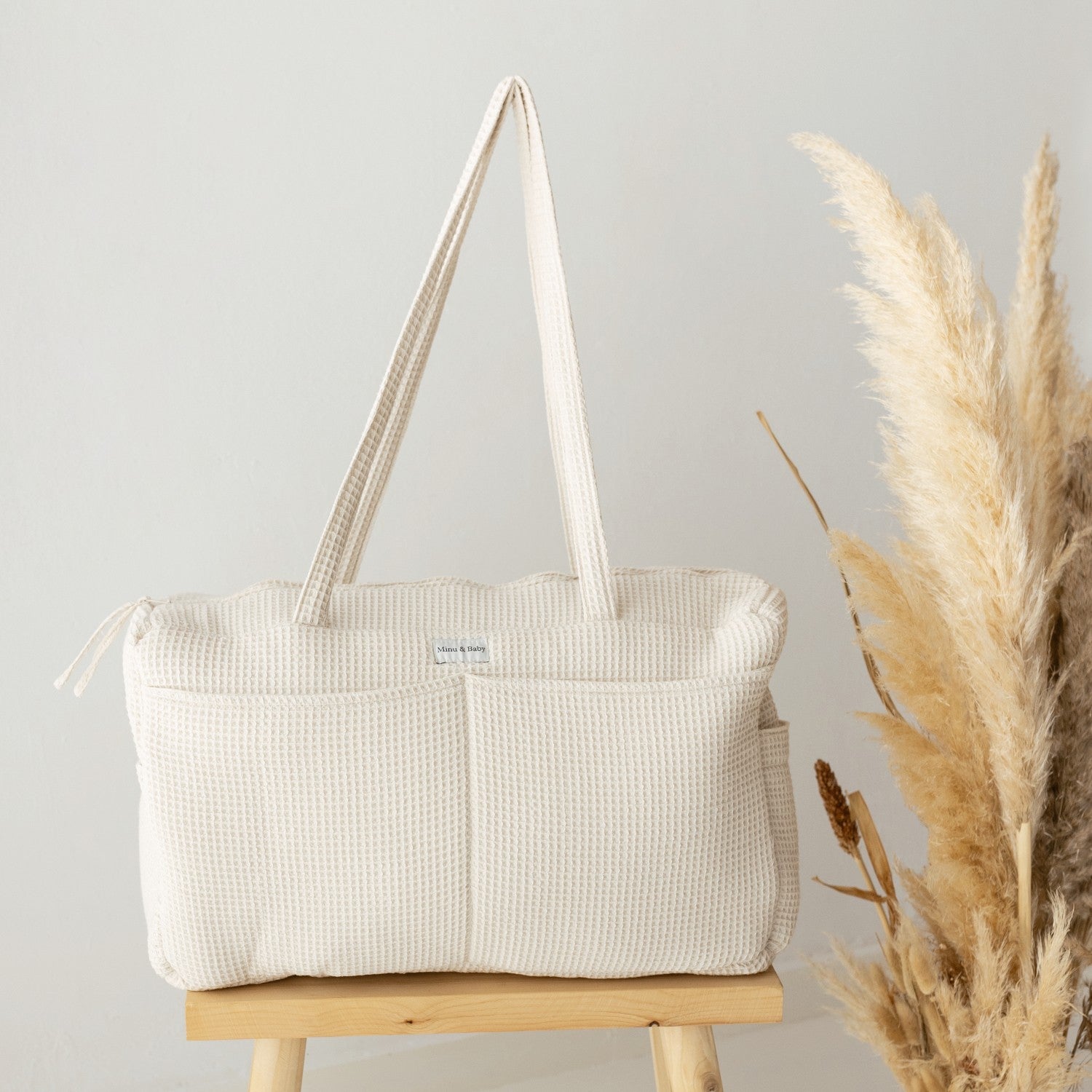Bolsa Maternidad Waffle Ecru