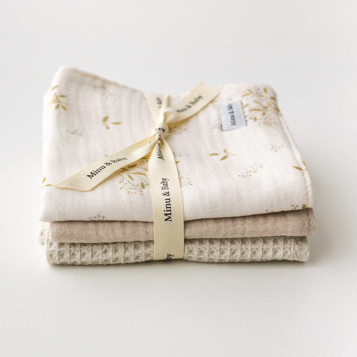 Pack Babitas Muselina Terra Sand Waffle Ecru