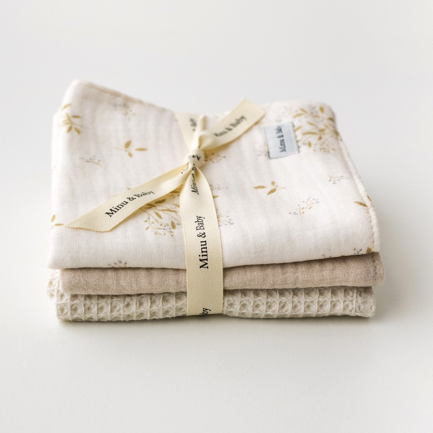 Pack Babitas Muselina Terra Sand Waffle Ecru