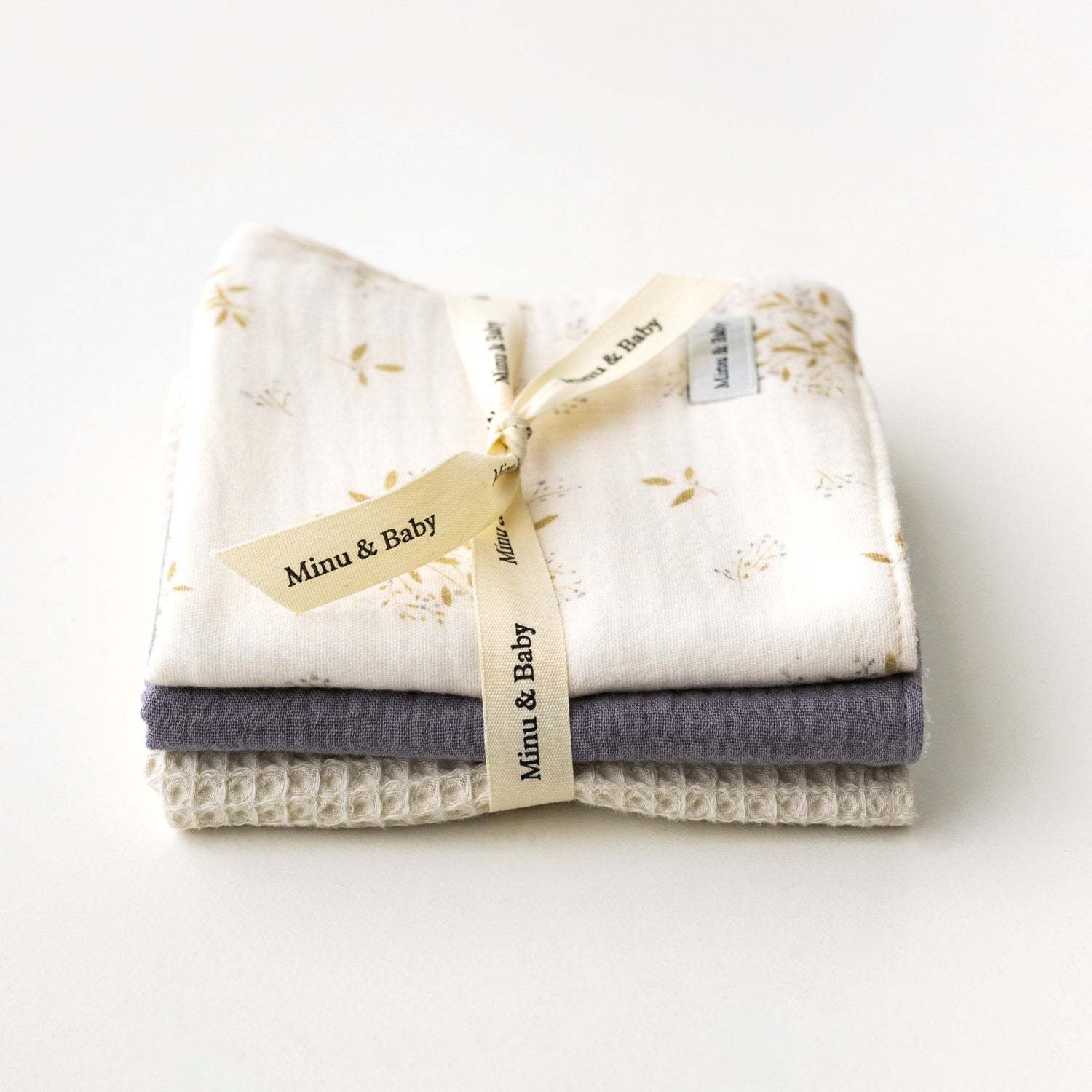 Pack Babitas Muselina Terra Grey Waffle Ecru