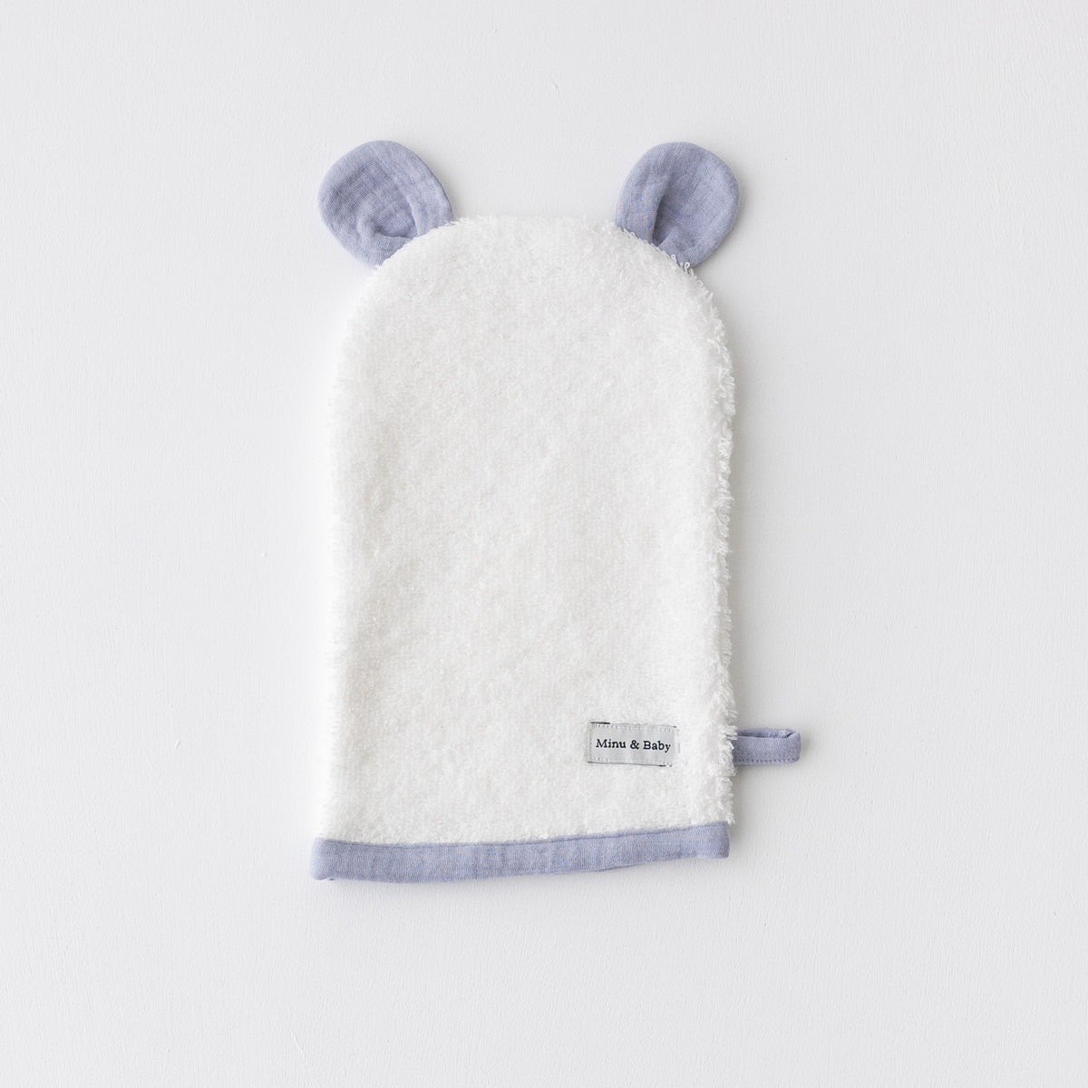 Manopla Baño Osito Muselina Blue