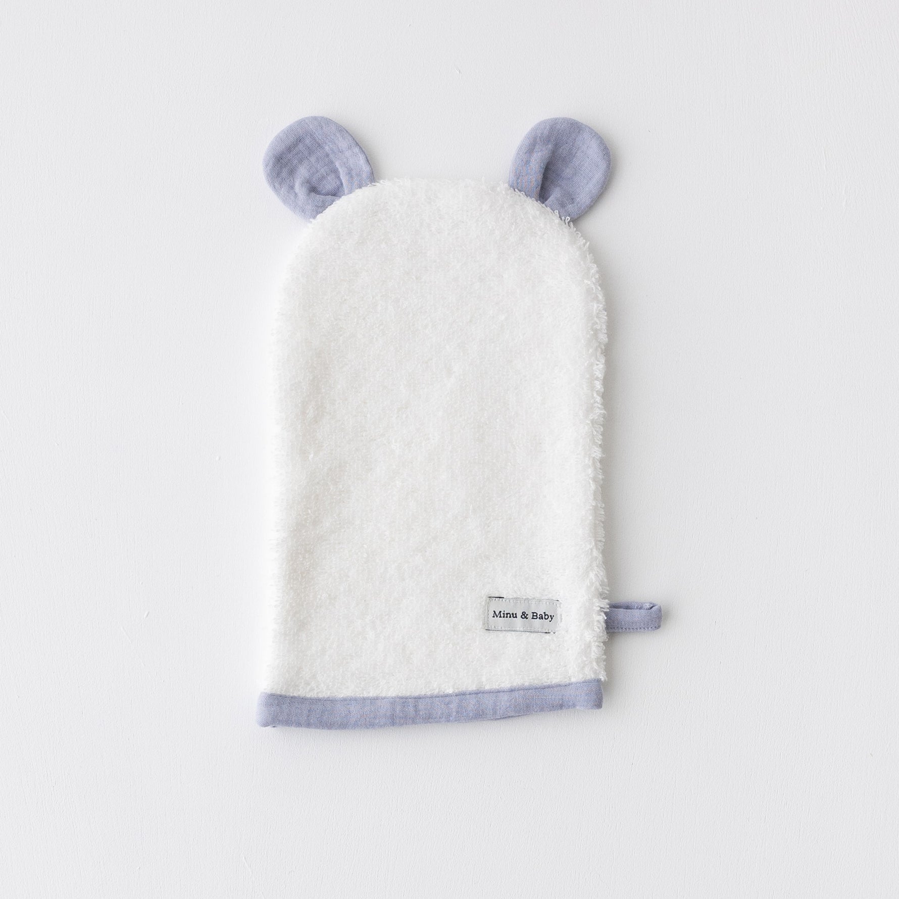 Manopla Baño Osito Muselina Blue
