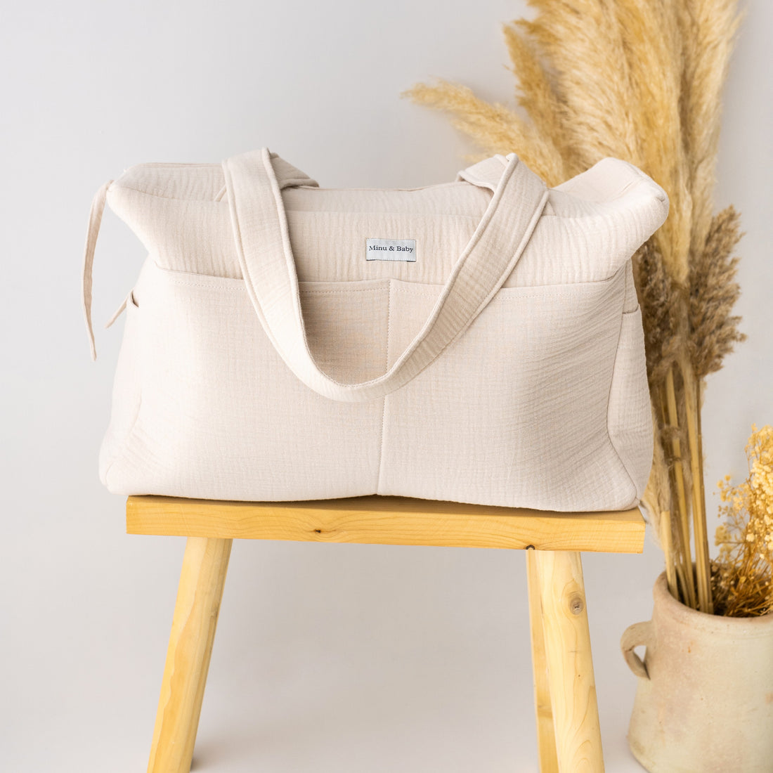 Bolsa Maternidad Muselina Sand - Minu & Baby