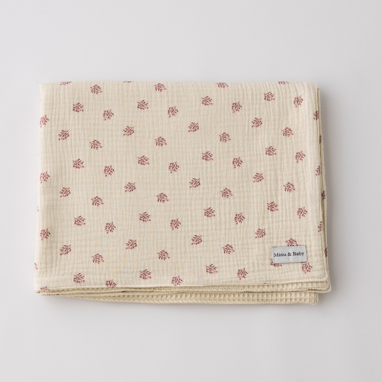 Manta fina reversible Waffle Ecru Rose