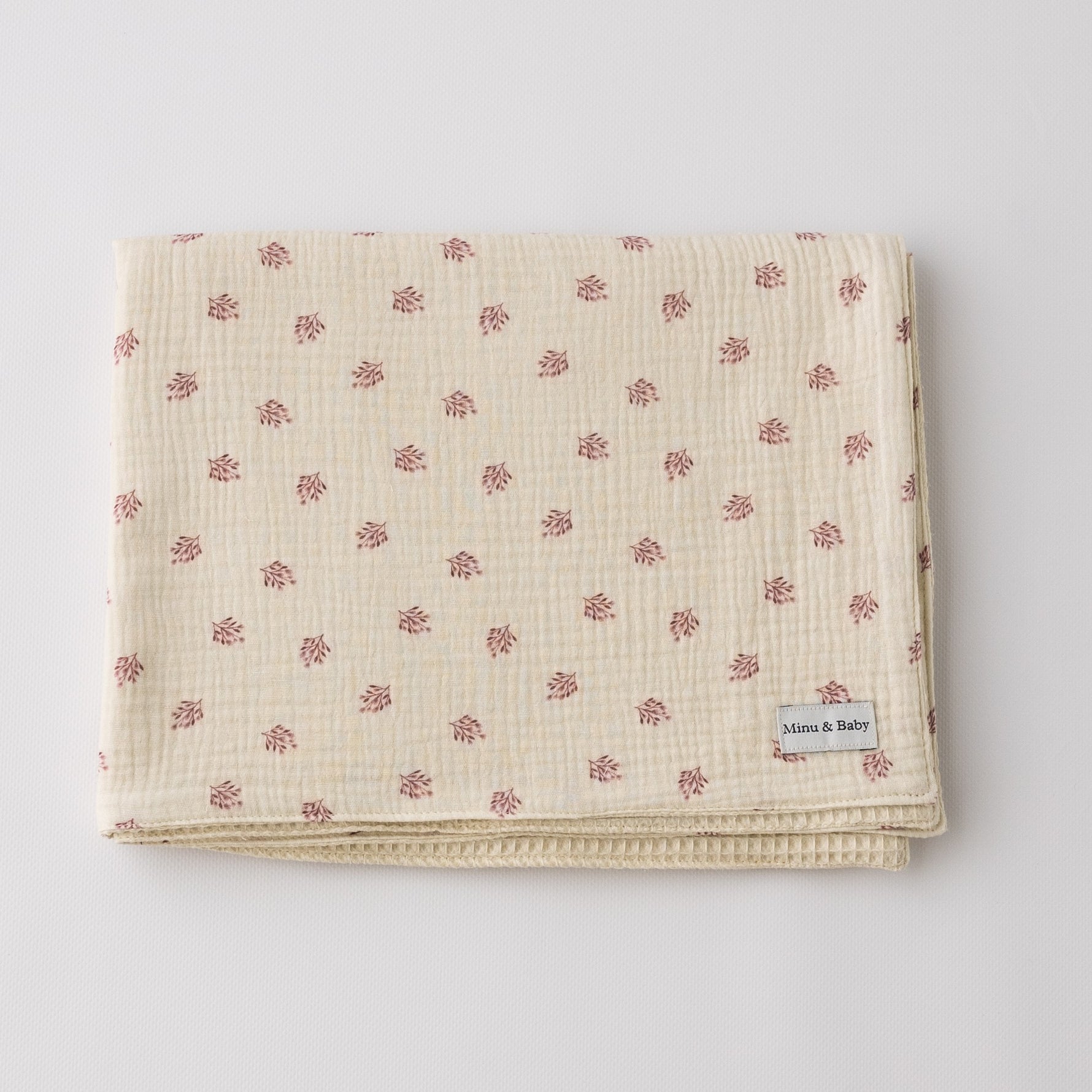 Manta fina reversible Waffle Ecru Rose