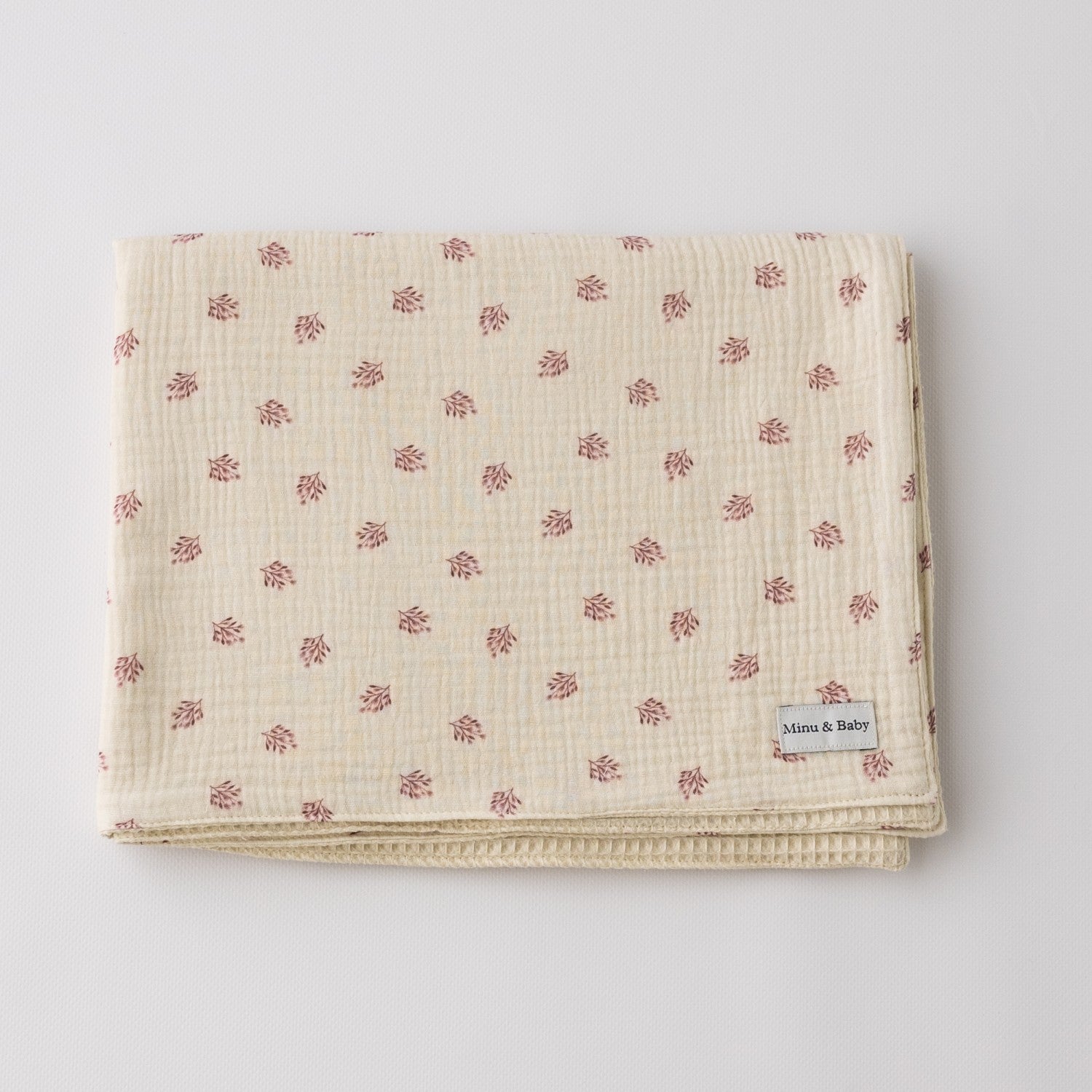 Manta fina reversible Waffle Ecru Rose